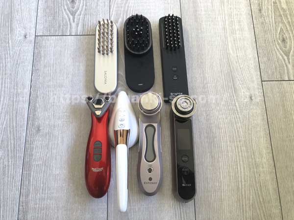 7種類使った美顔器＆電気ブラシの集合写真